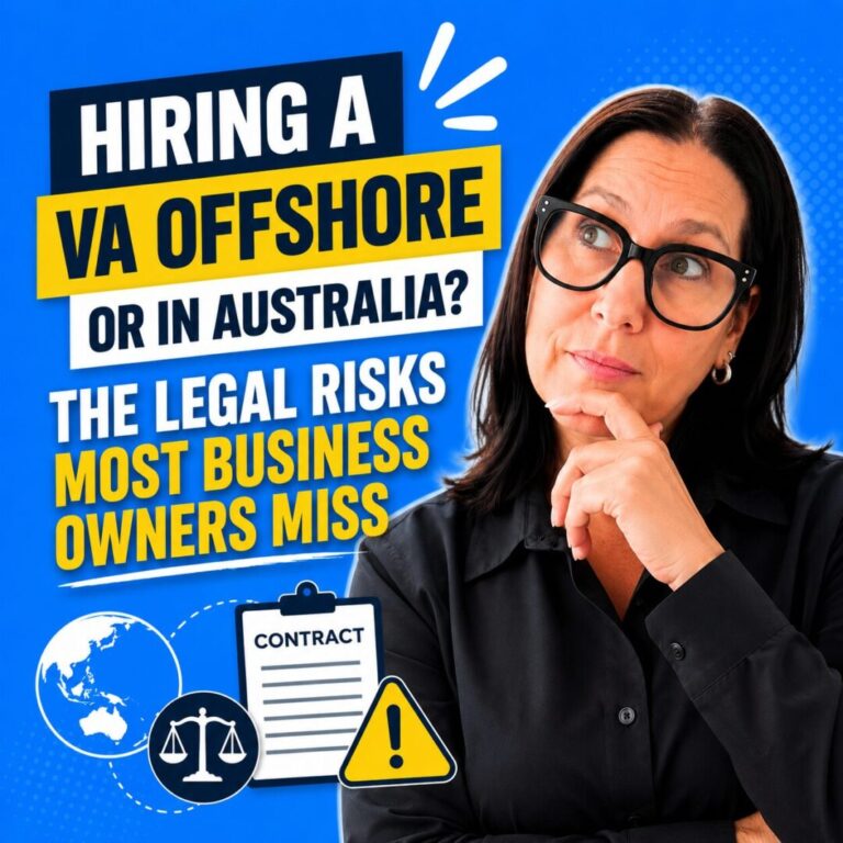 Hiring a VA Offshore or in Australia? The Legal Risks Most Business Owners Miss